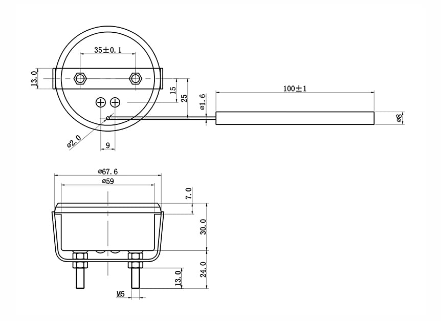 Termometro da forno e barbecue in acciaio inox 0–500 °C Ø 60 mm sonda 1000 mm