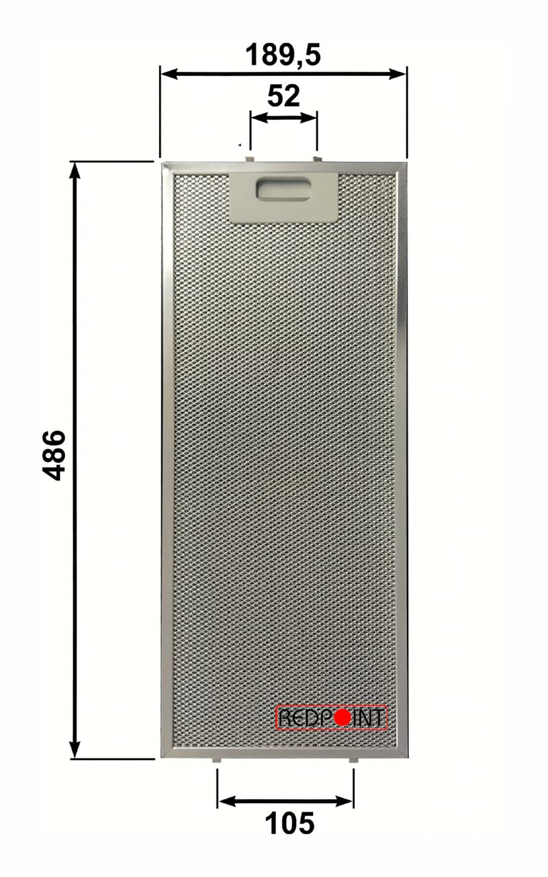 Filtro Cappa in alluminio per cappe CANDY 189,5 x 486 x 7 mm