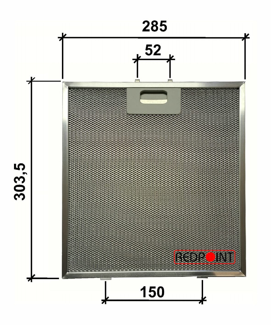 Filtro Cappa in alluminio per cappe BEST 285 x 303,5 x 9 M