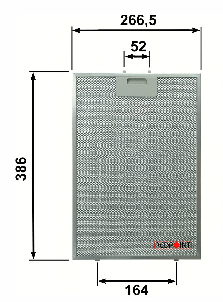 Filtro Cappa in alluminio per cappe BOSCH, BALAY 266,5 x 386 x 8 mm