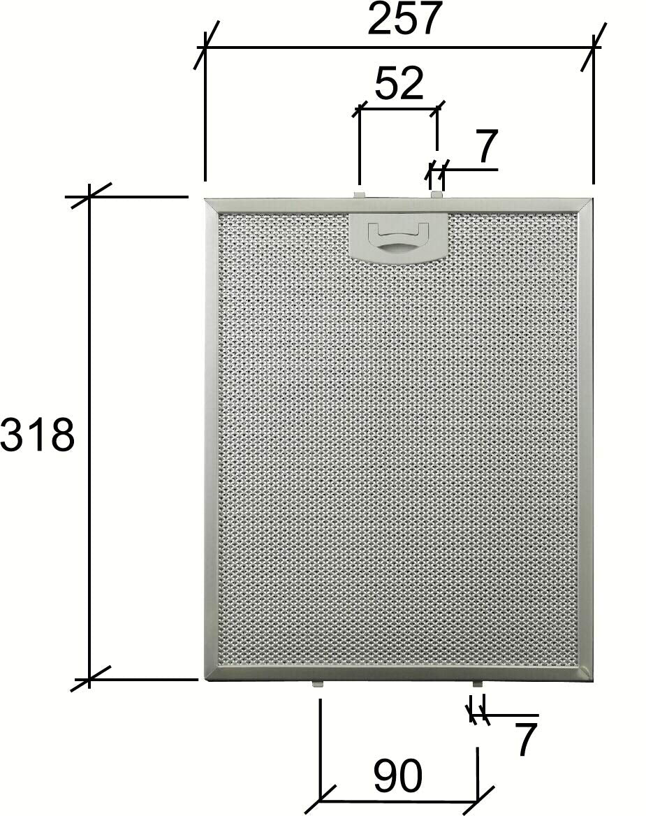 Filtro Cappa in alluminio per cappe TECNOWIND 257 x 318 x 8 mm