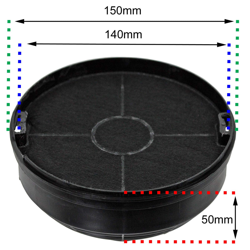 Kit 2 Filtri Cappa carbone attivo per cappe ELICA Ø150 x 50 mm