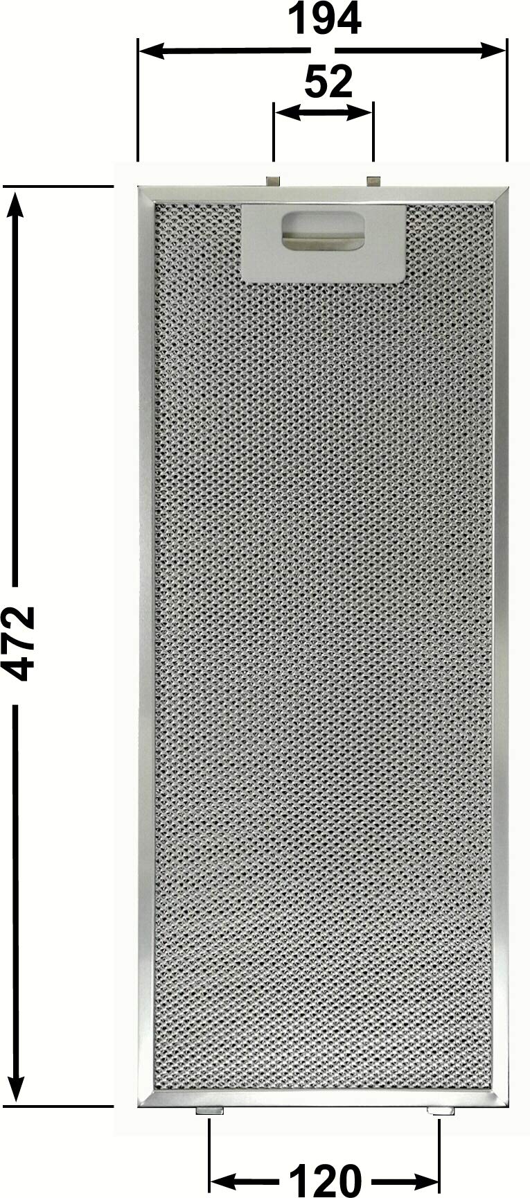 Filtro Cappa in alluminio per cappe BEST 194 x 472 x 9 mm