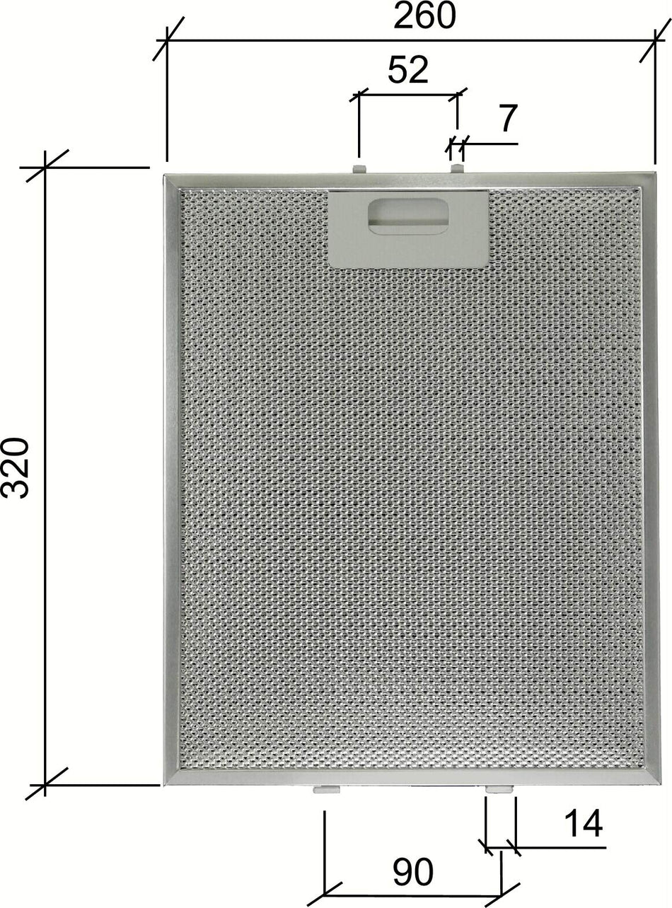 Kit 2 Filtri Cappa in alluminio per cappe ELICA 260 x 320 x 9 mm