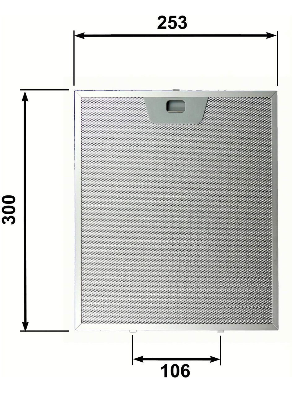 Kit 3 Filtri Cappa in alluminio per cappe FABER, FRANKE 253 x 300 x 8 mm