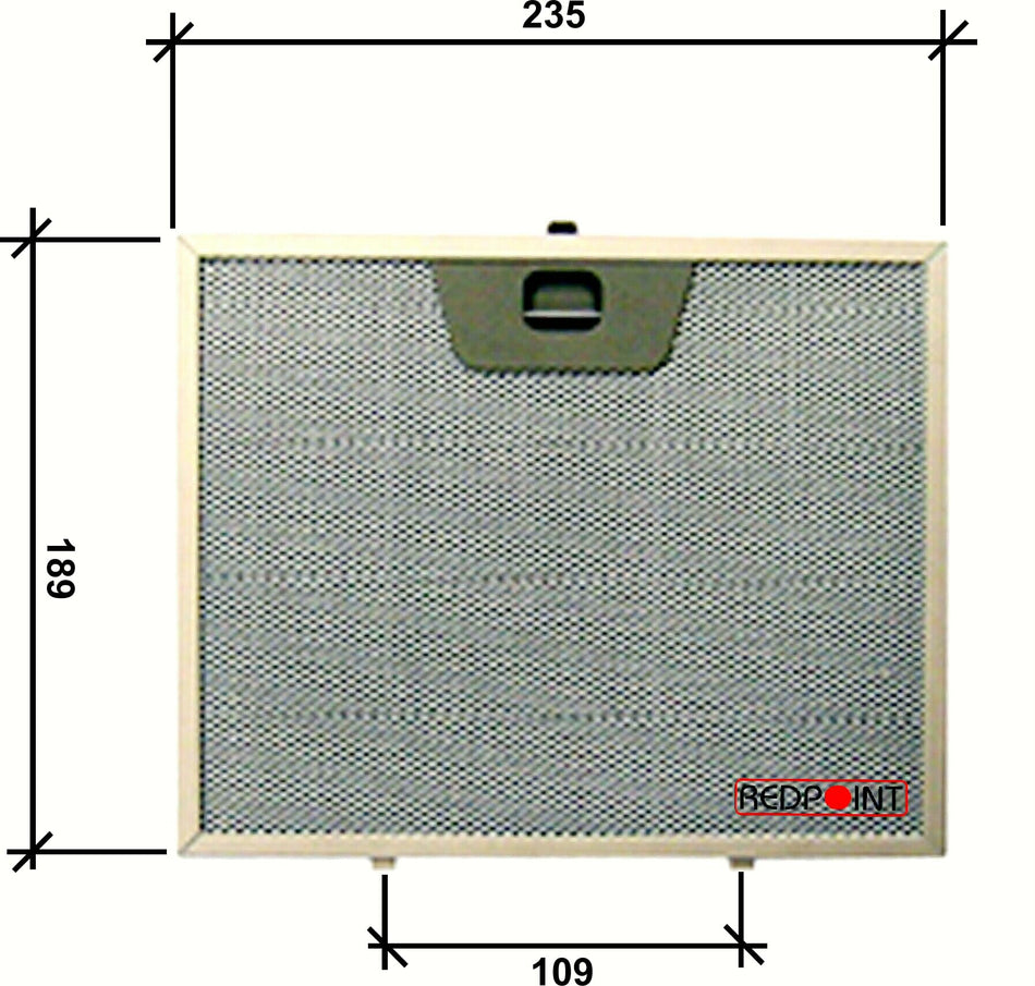Filtro Cappa in alluminio per cappe FABER, FRANKE, ARISTON 235 x 189 x 8 mm