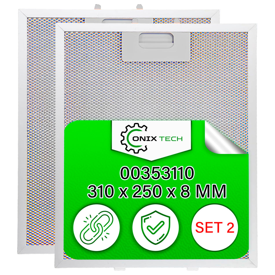 Kit 2 Filtri Cappa in alluminio per cappe BOSCH, BALAY 250 x 311 x 8 mm