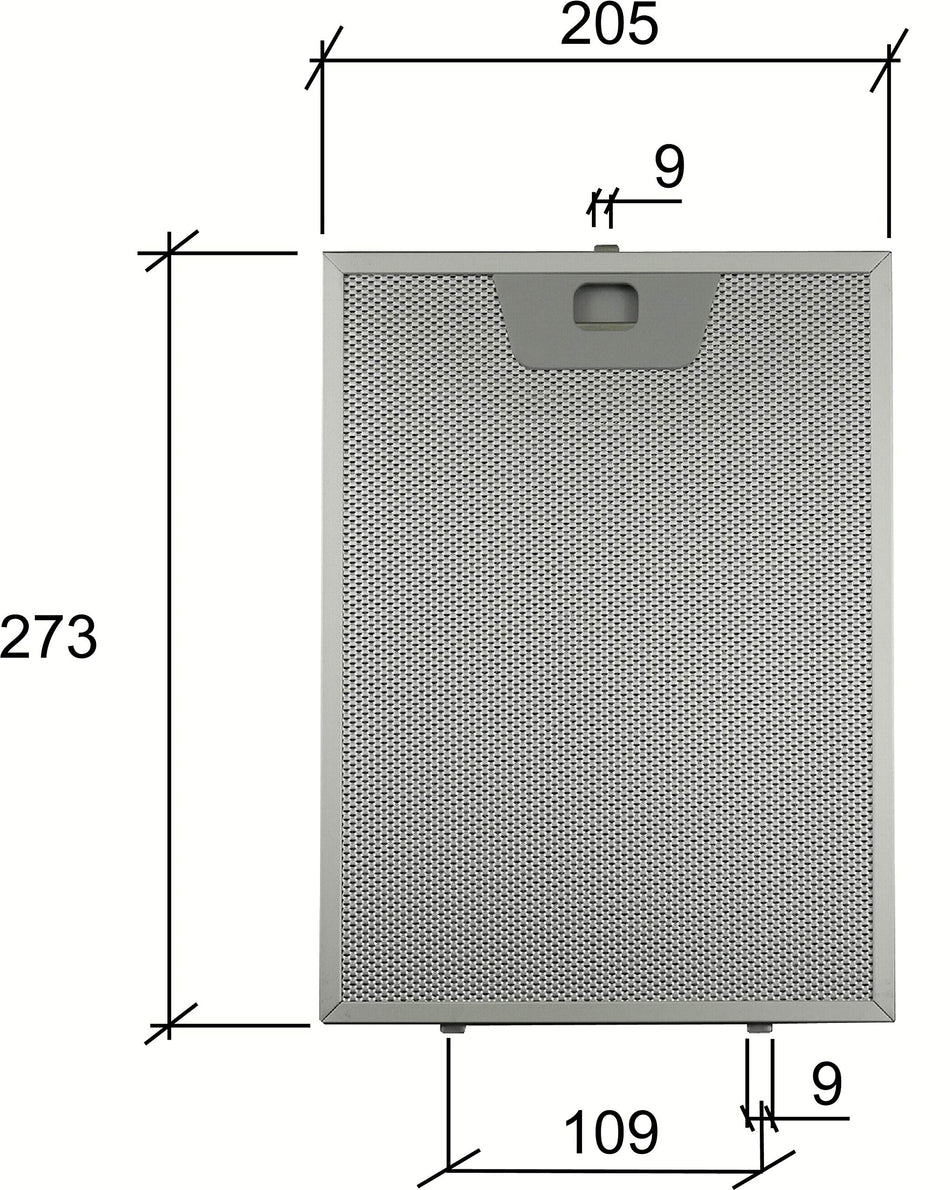 Filtro Cappa in alluminio per cappe FABER, FRANKE, ROBLIN 205 x 273 x 8 mm